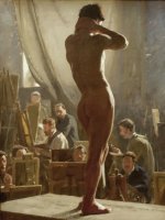 Laurtiz Tuxen, Male Nude in the Studio of Bonnat, 1877.jpg